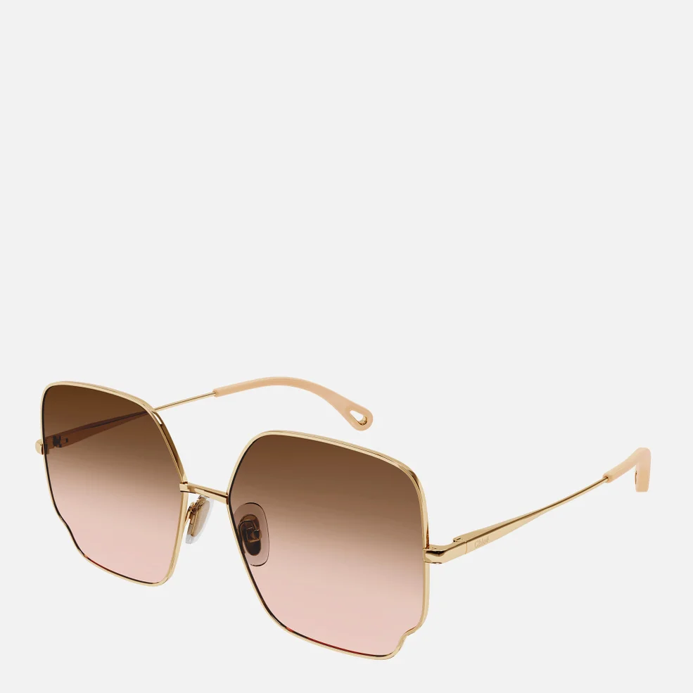 Chloé Women's Metal Frame Sunglasses - Gold/Brown Image 1