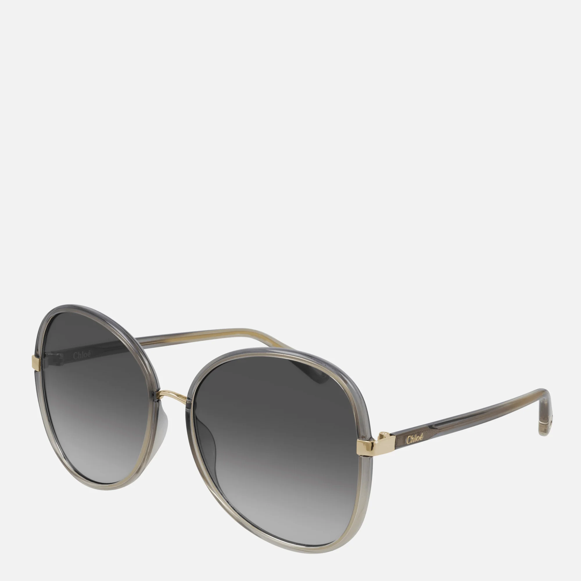 Chloé Women's Oval Oversized Acetate Sunglasses - Grey Image 1
