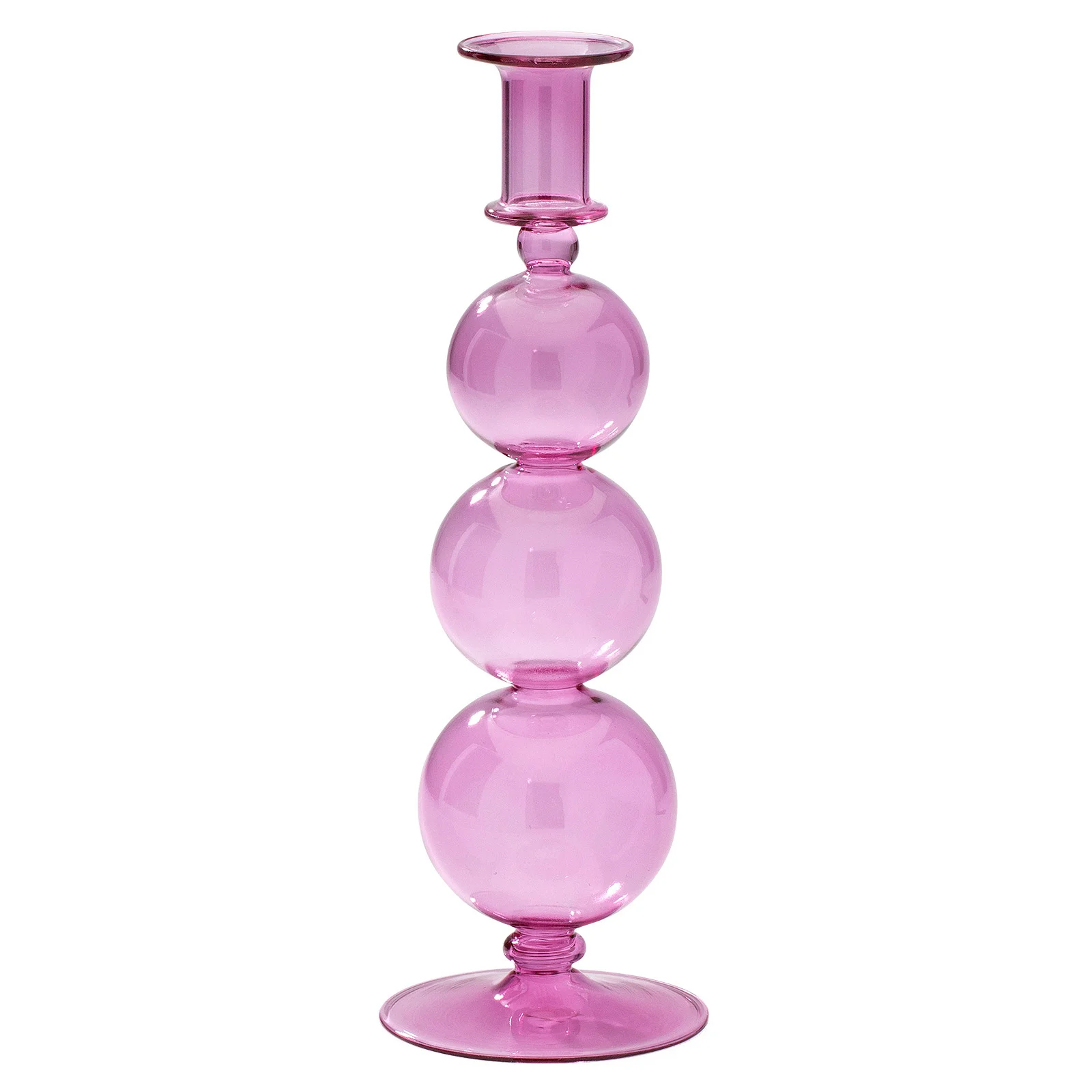 anna + nina Lavender Bubble Glass Candle Holder Image 1