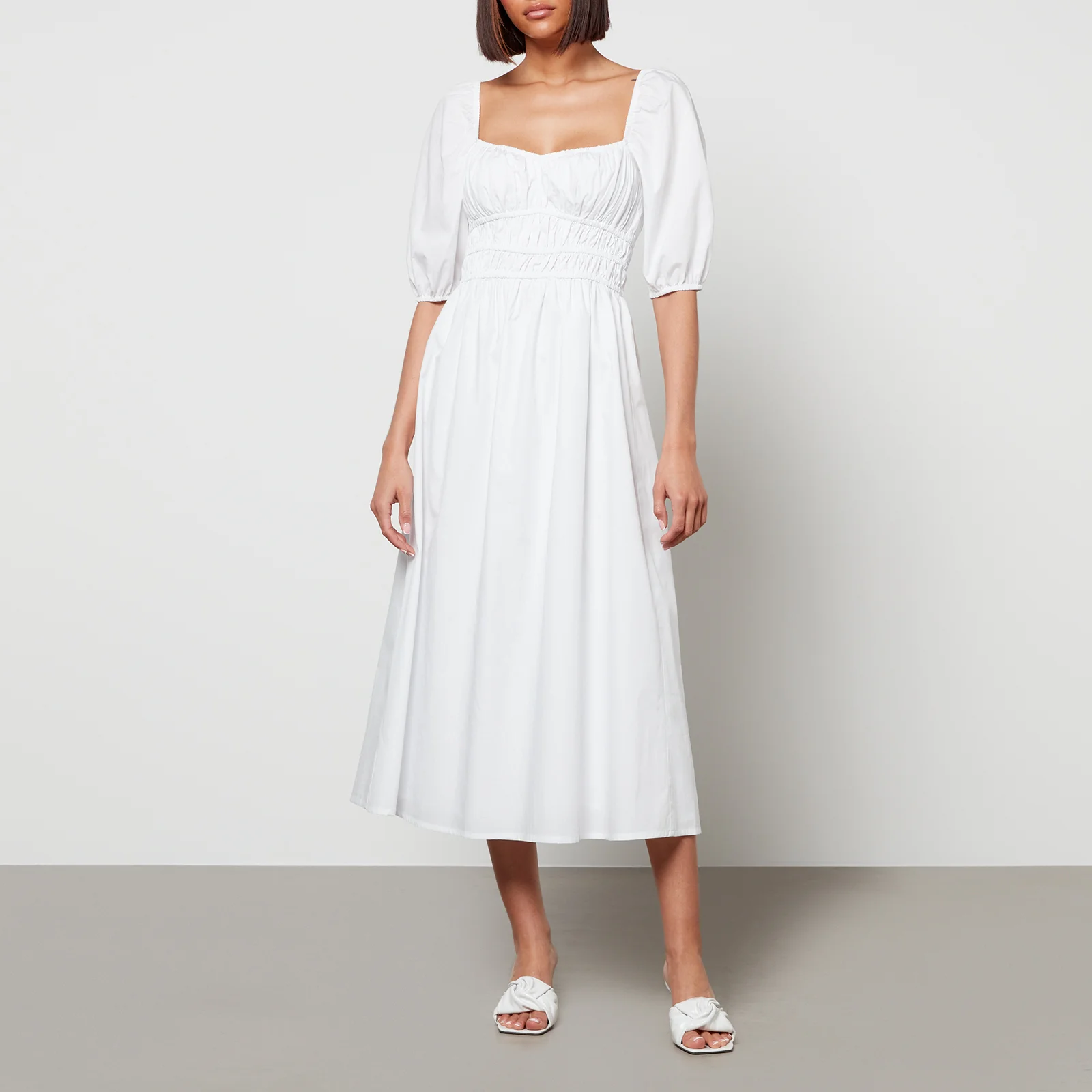 Faithfull The Brand Women's Harmonita Midi Dress - Plain White Image 1