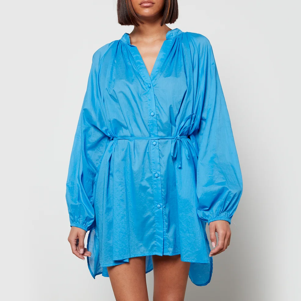 Faithfull The Brand Women's Lucita Smock Dress - Plain Mediterranean Blue Image 1