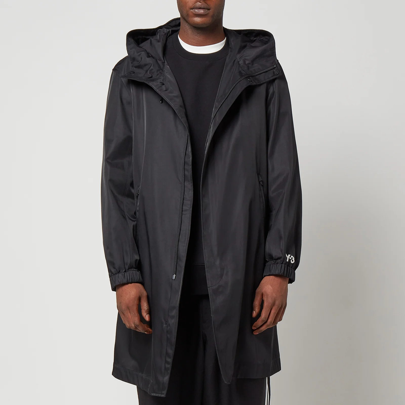Y-3 Men's Hooded Coat - Black Image 1