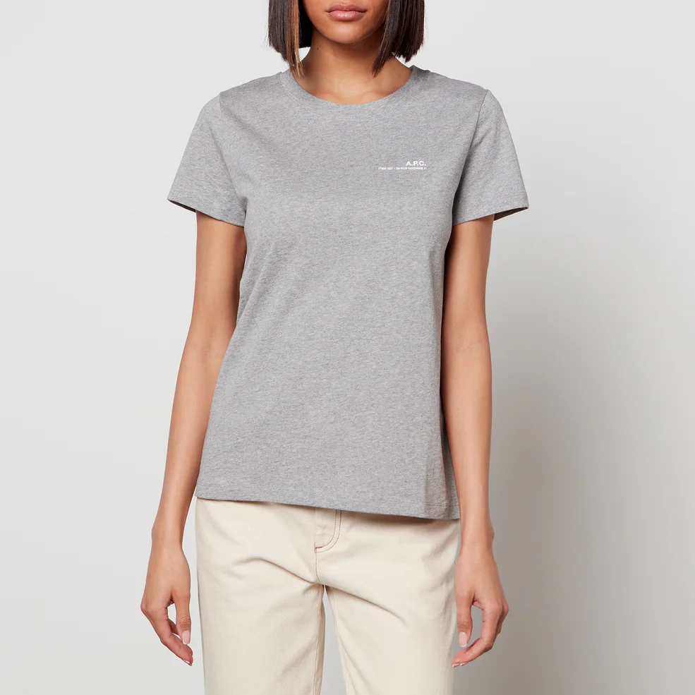 A.P.C. Women's Item F T-Shirt - Heathered Grey Image 1