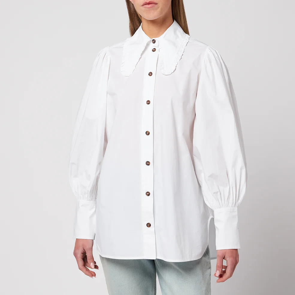 Ganni Women's Cotton Poplin Shirt - Bright White Image 1