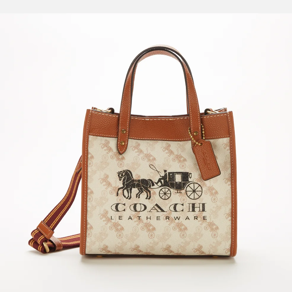 Coach Women's Horse And Carriage Field Tote Bag - Chalk Burnished Amber Image 1