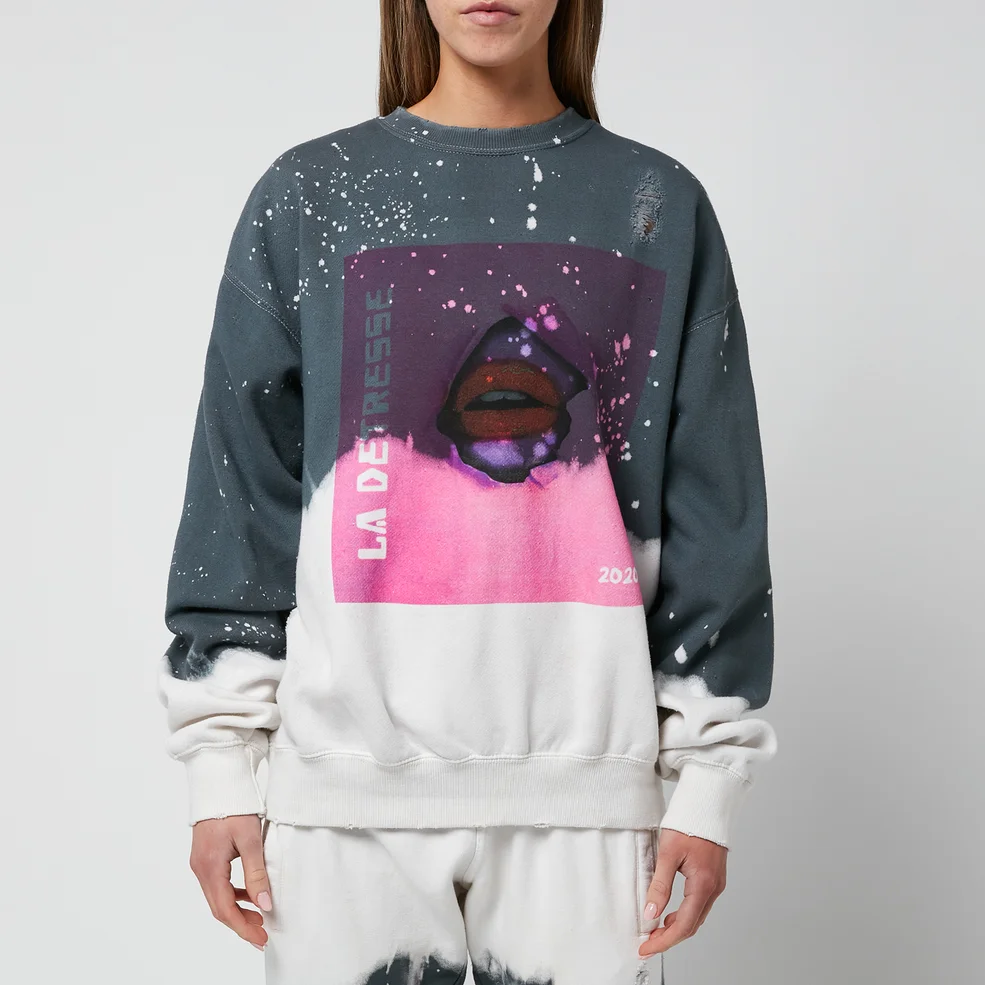 La Detresse Women's Break Through Pullover Sweatshirt - Acid Wash Charcoal Image 1