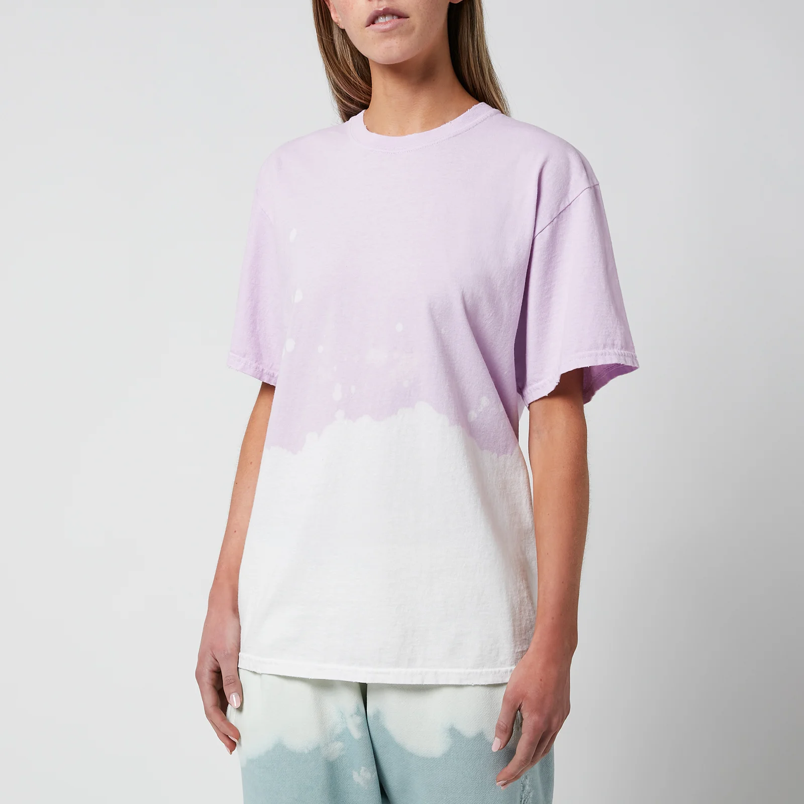 La Detresse Women's Lilac Acid Wash T-Shirt - Lilac Image 1