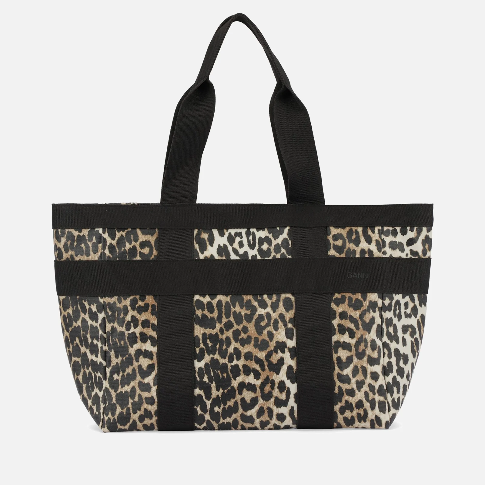 Ganni Women's Canvas Tote Bag - Leopard Image 1