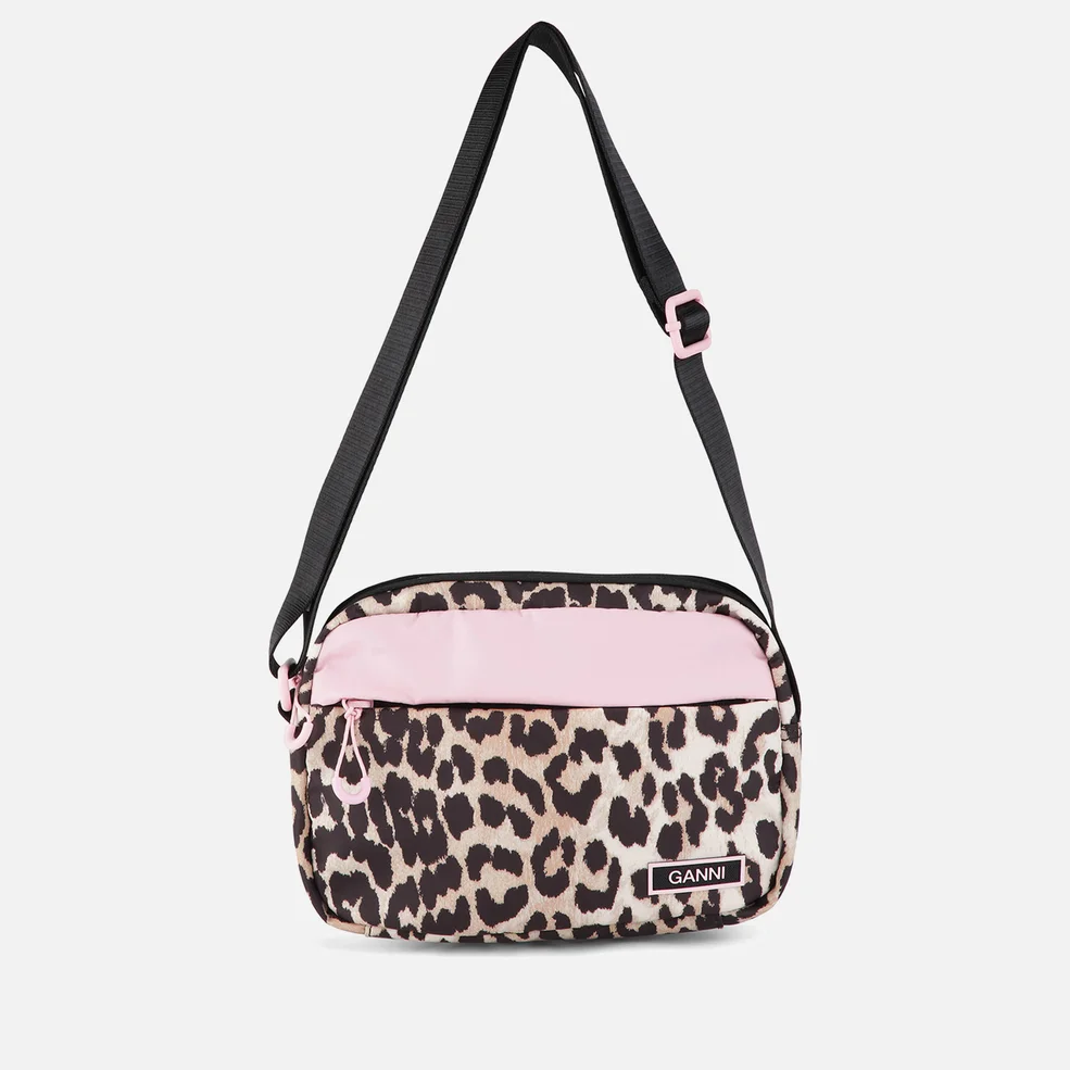 Ganni Women's Recycled Tech Bag - Leopard w Pink Image 1