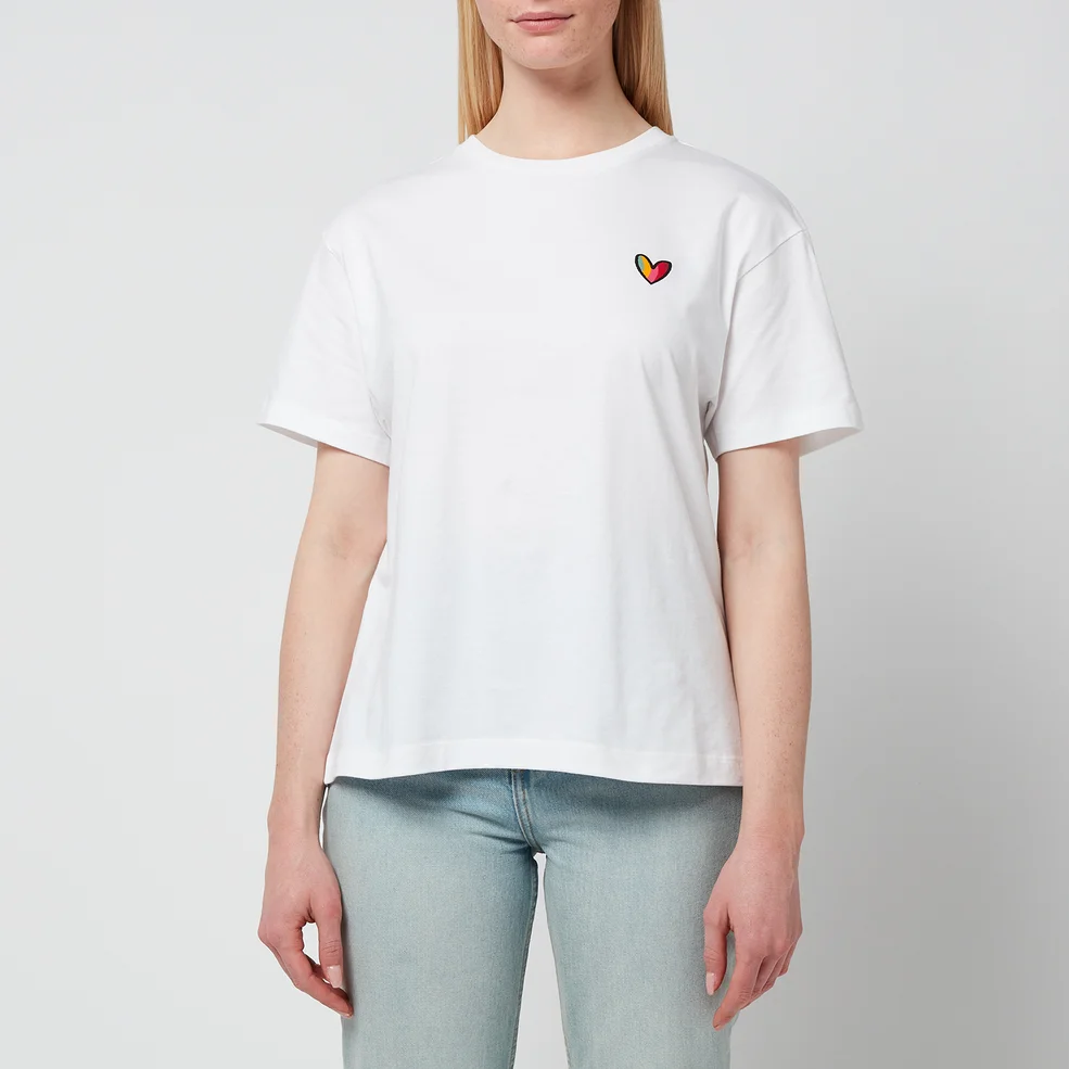 PS Paul Smith Women's Swirl Heart T-Shirt - White Image 1