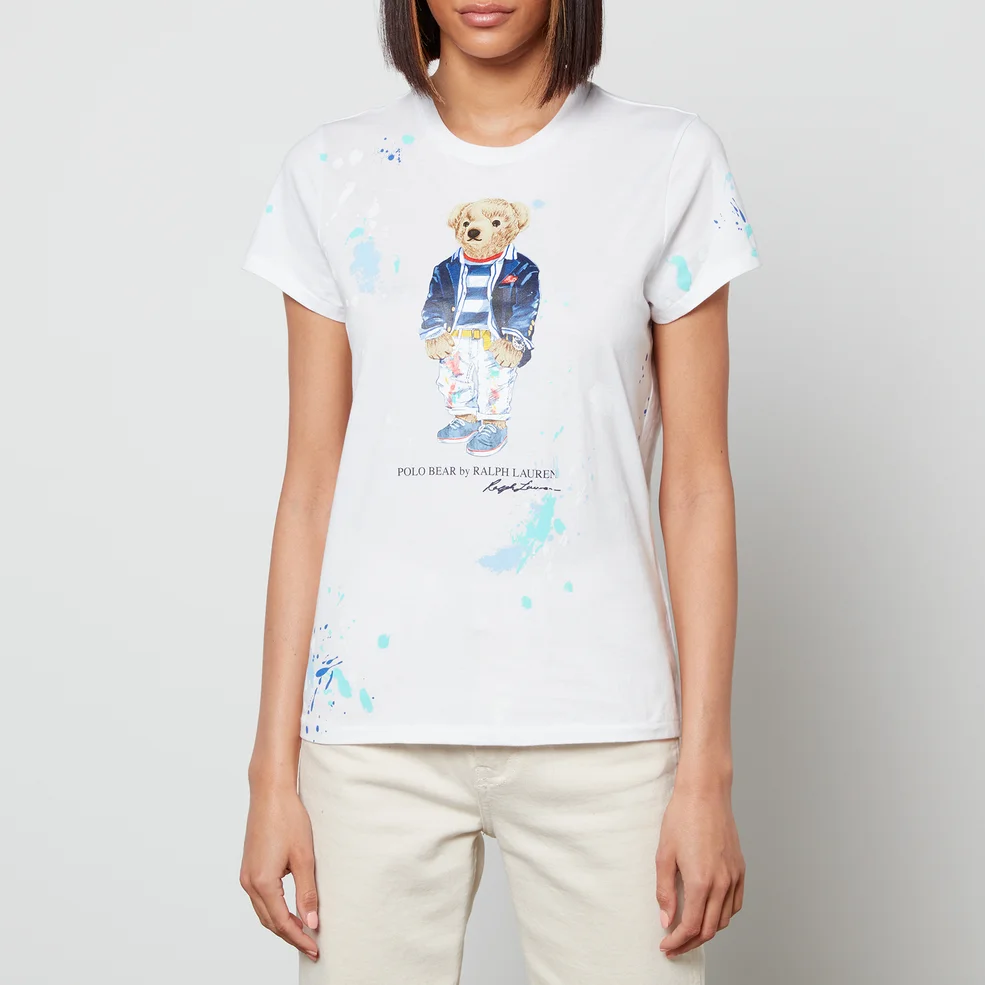 Polo Ralph Lauren Women's Bear Paint T-Shirt - White Image 1