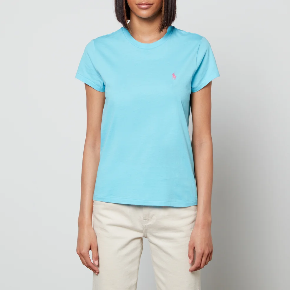 Polo Ralph Lauren Women's Small Pp T-Shirt - French Turquoise Image 1