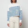 Polo Ralph Lauren Women's Stripe Cropped Long Sleeve Sweatshirt - Sistine Blue/Deckwash White - Image 1