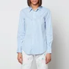 Polo Ralph Lauren Women's Georgia Slim Fit Shirt - 511c Medium Blue/White - Image 1