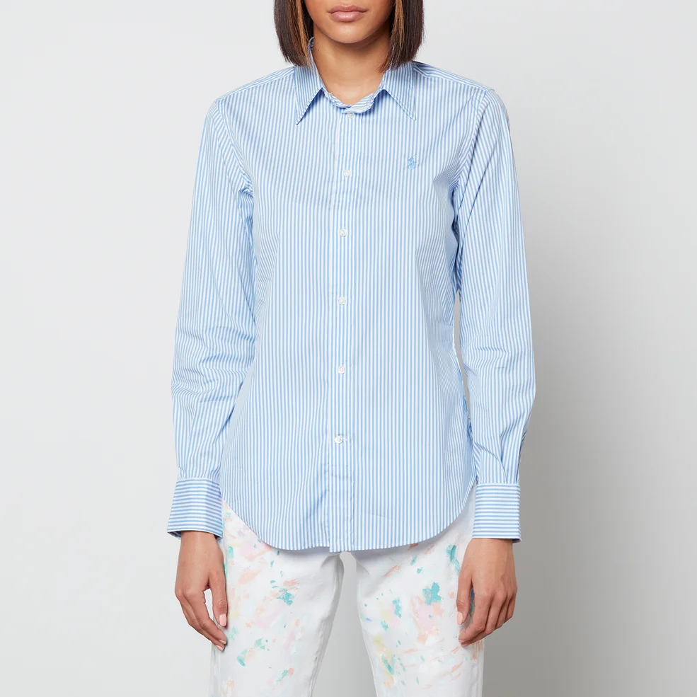 Polo Ralph Lauren Women's Georgia Slim Fit Shirt - 511c Medium Blue/White Image 1