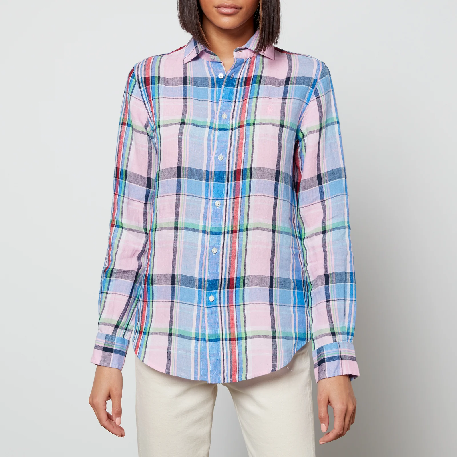 Polo Ralph Lauren Women's Georgia Slim Fit Shirt - 1183 Pink-Blue Multi Image 1