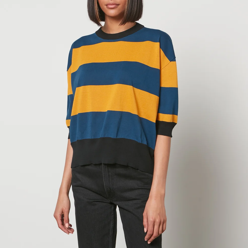 Marni Women's Roundneck Stripe Sweatshirt - Blue Image 1