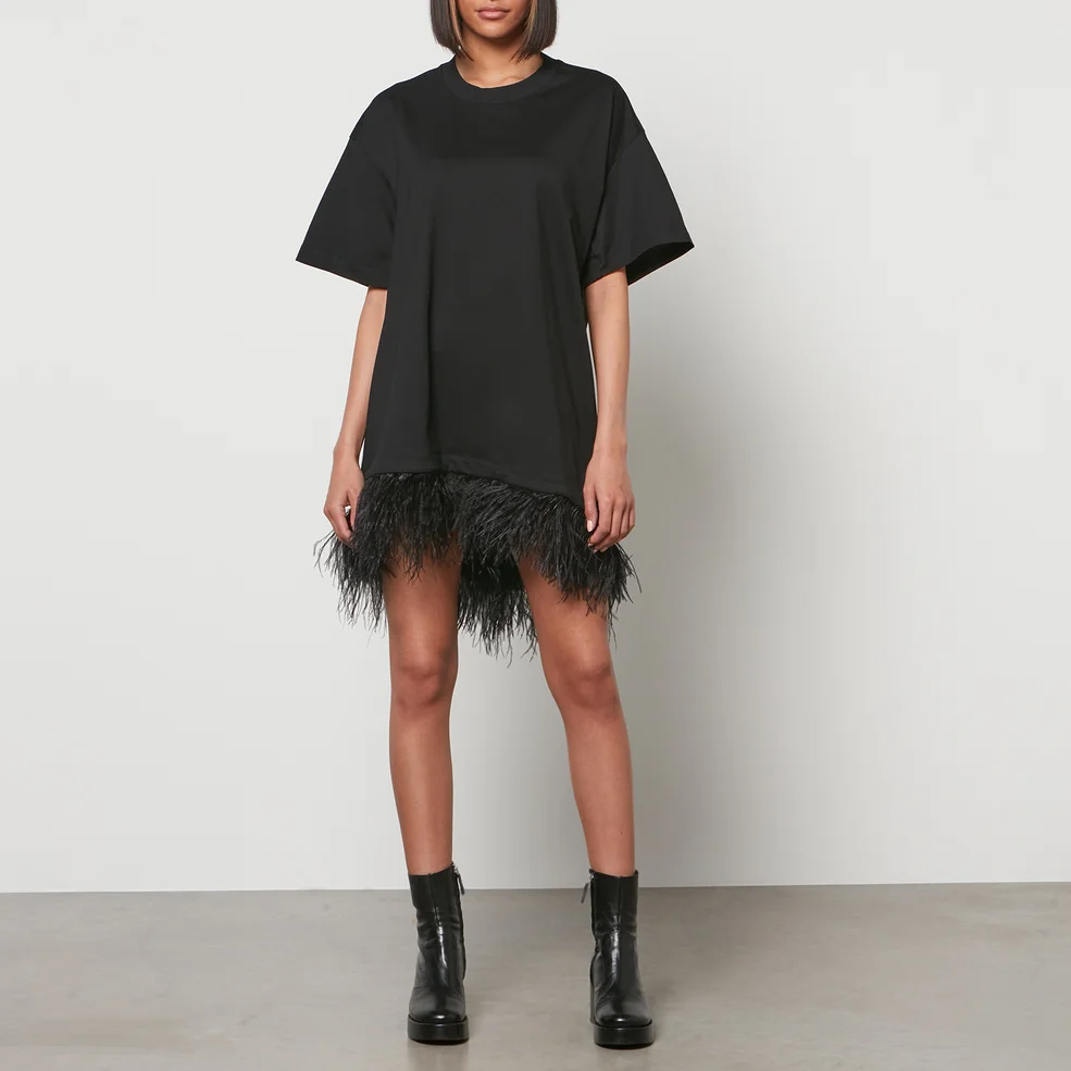 Marques Almeida Women's Feather T-Shirt Dress - Black Image 1