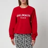 Balmain Women's Printed Balmain Sweatshirt - Rouge/Blanc - Image 1
