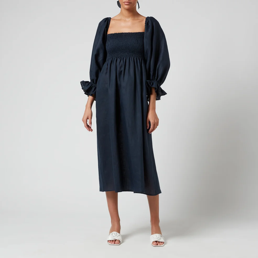 Sleeper Women's Atlanta Linen Dress - Navy - XS Image 1