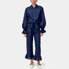 Sleeper Women's Rumba Linen Lounge Suit - Navy - Image 1