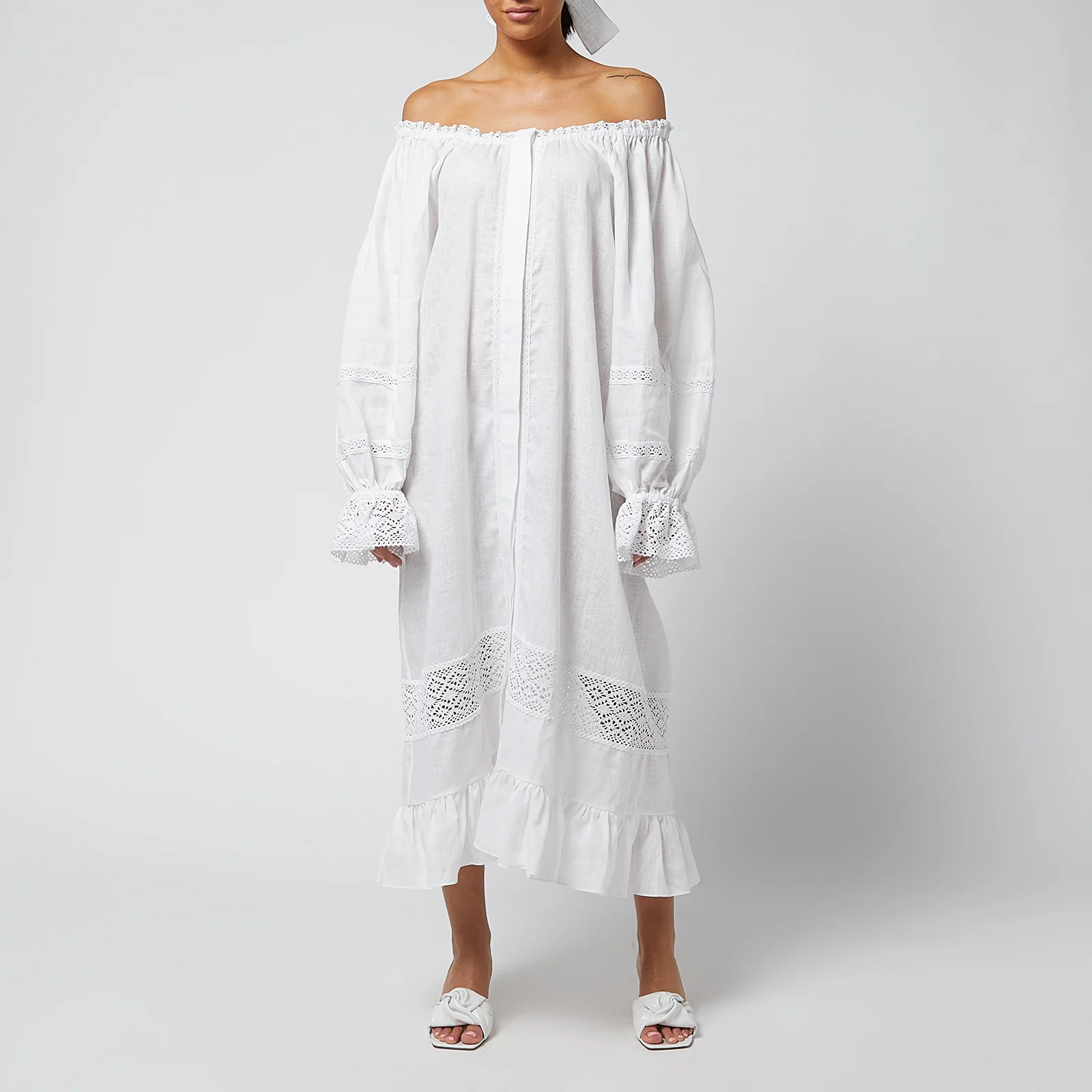 Sleeper Women's Paloma Linen Dress - White Image 1