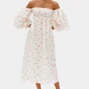 Sleeper Women's Atlanta Linen Dress - White & Pink - Image 1