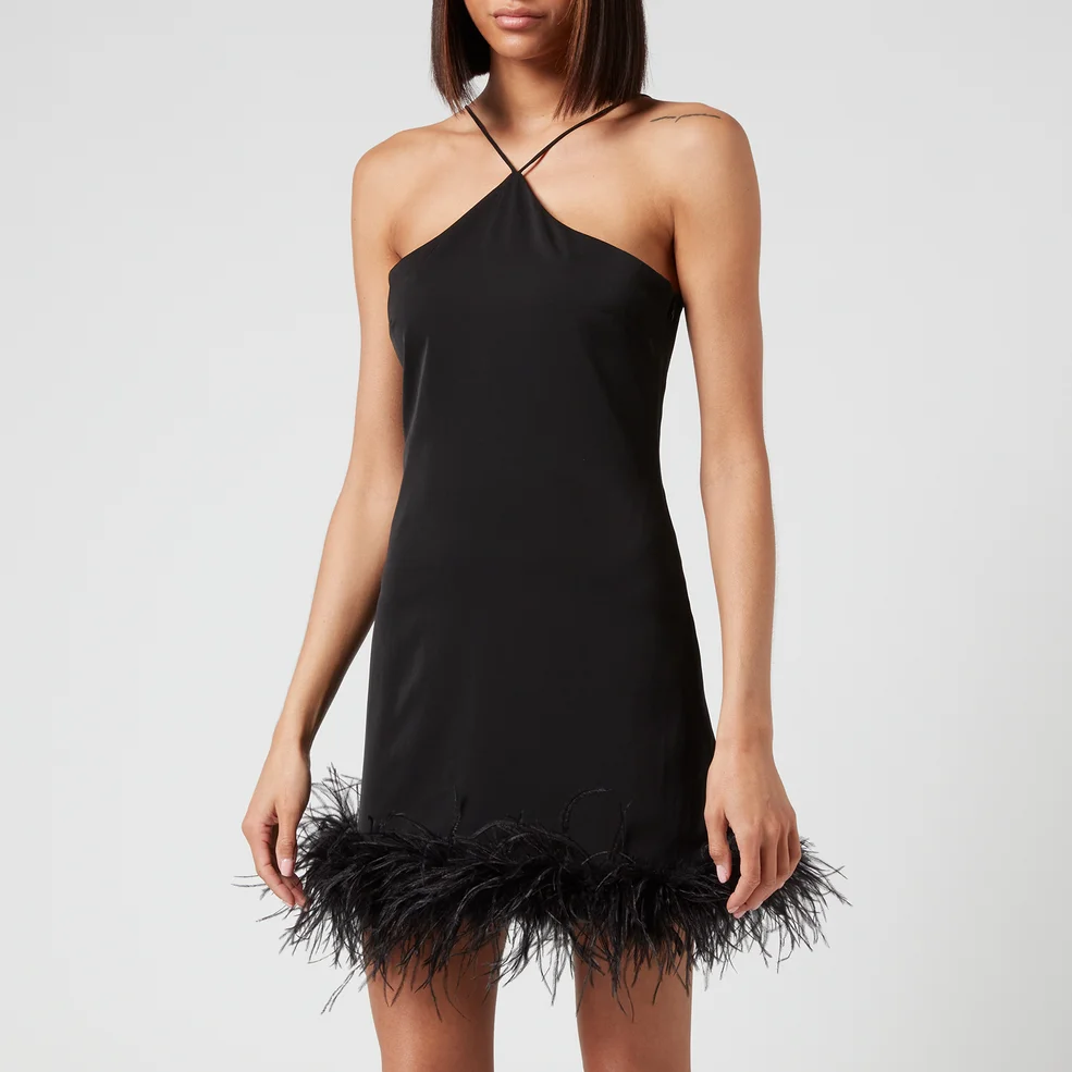 De La Vali Women's Cadillac Dress - Moss Crepe/Feathers Black Image 1