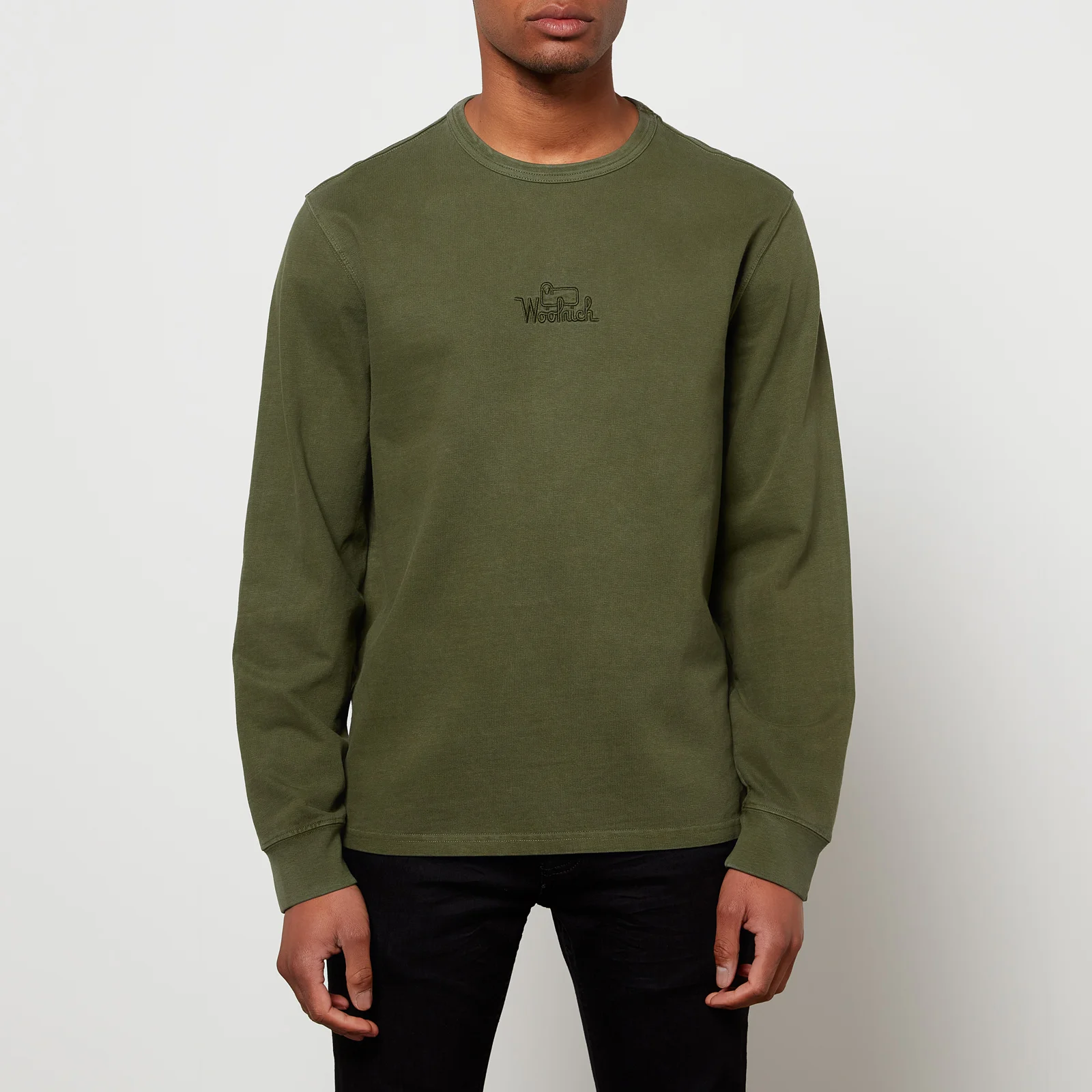 Woolrich Men's Faded Long Sleeve Top - Ivy Green Image 1