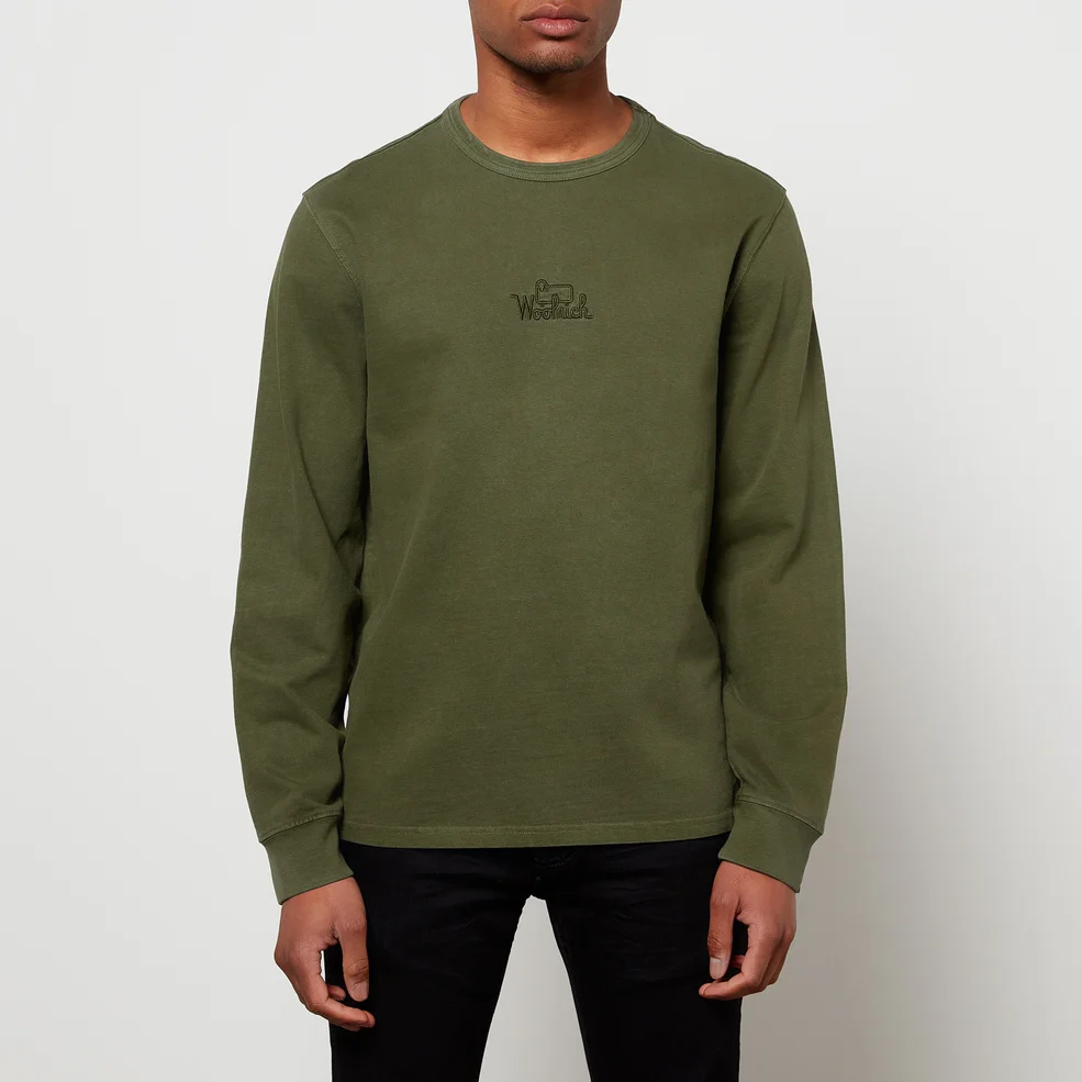 Woolrich Men's Faded Long Sleeve Top - Ivy Green Image 1