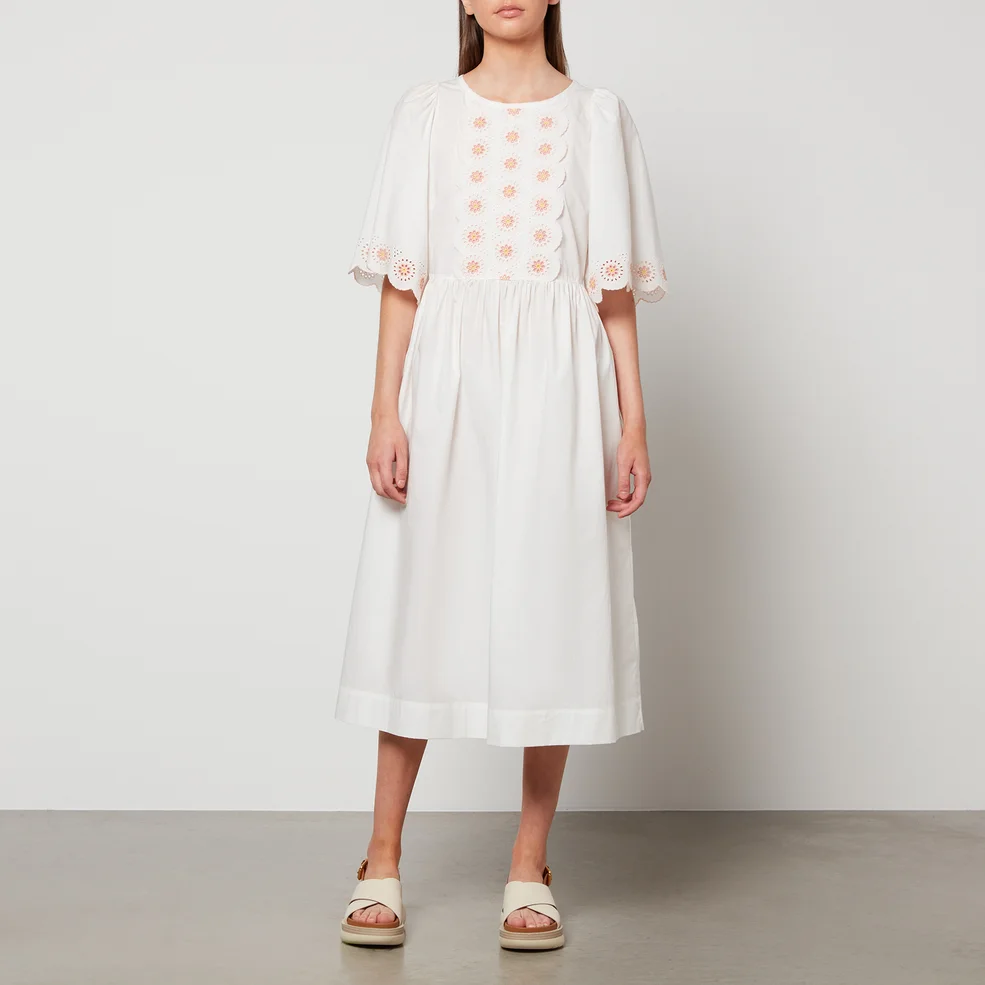 See By Chloé Women's Broderie Anglaise Organic Cotton Dress - Multicolor White Image 1