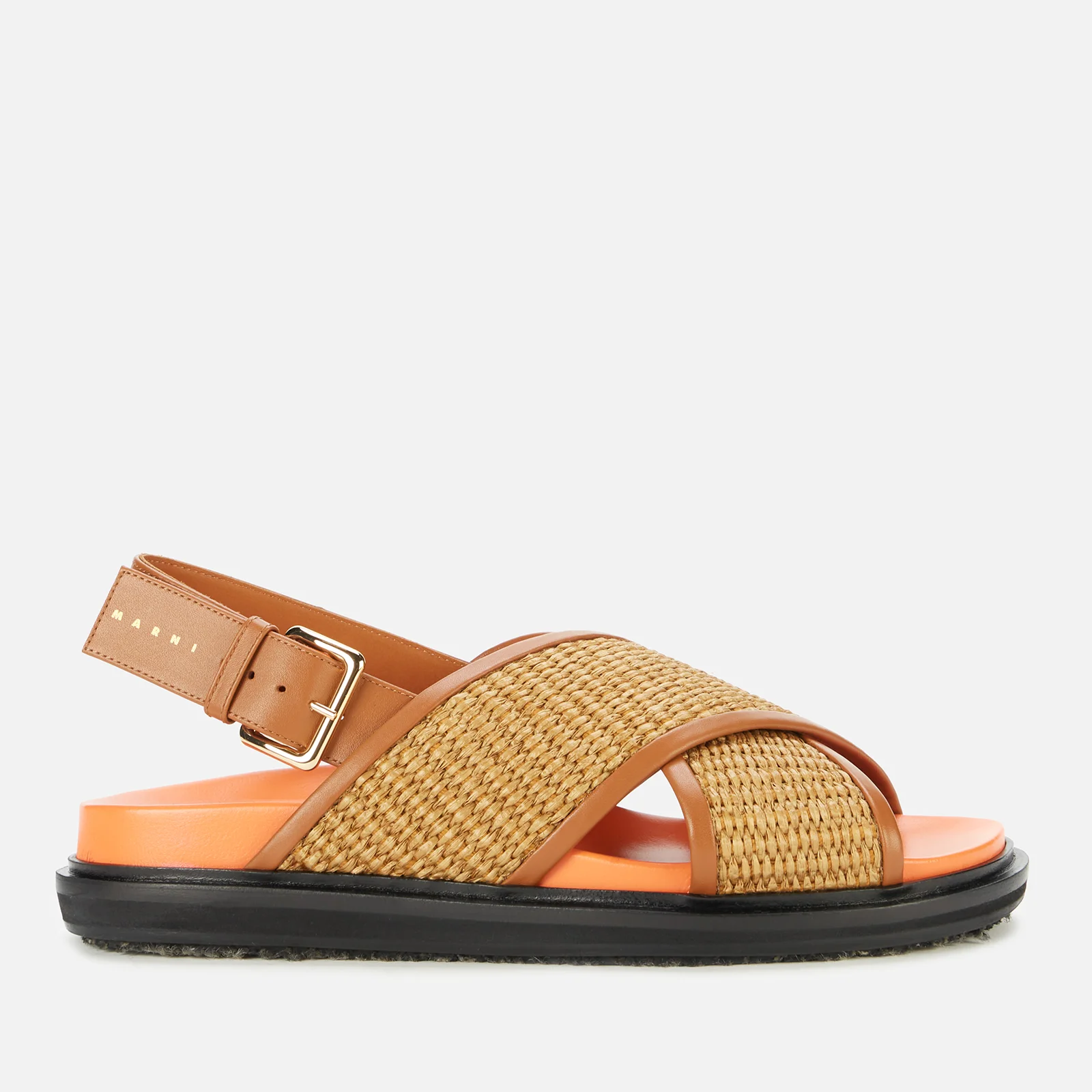 Marni Women's Woven Footbed Sandals - Raw Siena/Dust Apricot Image 1