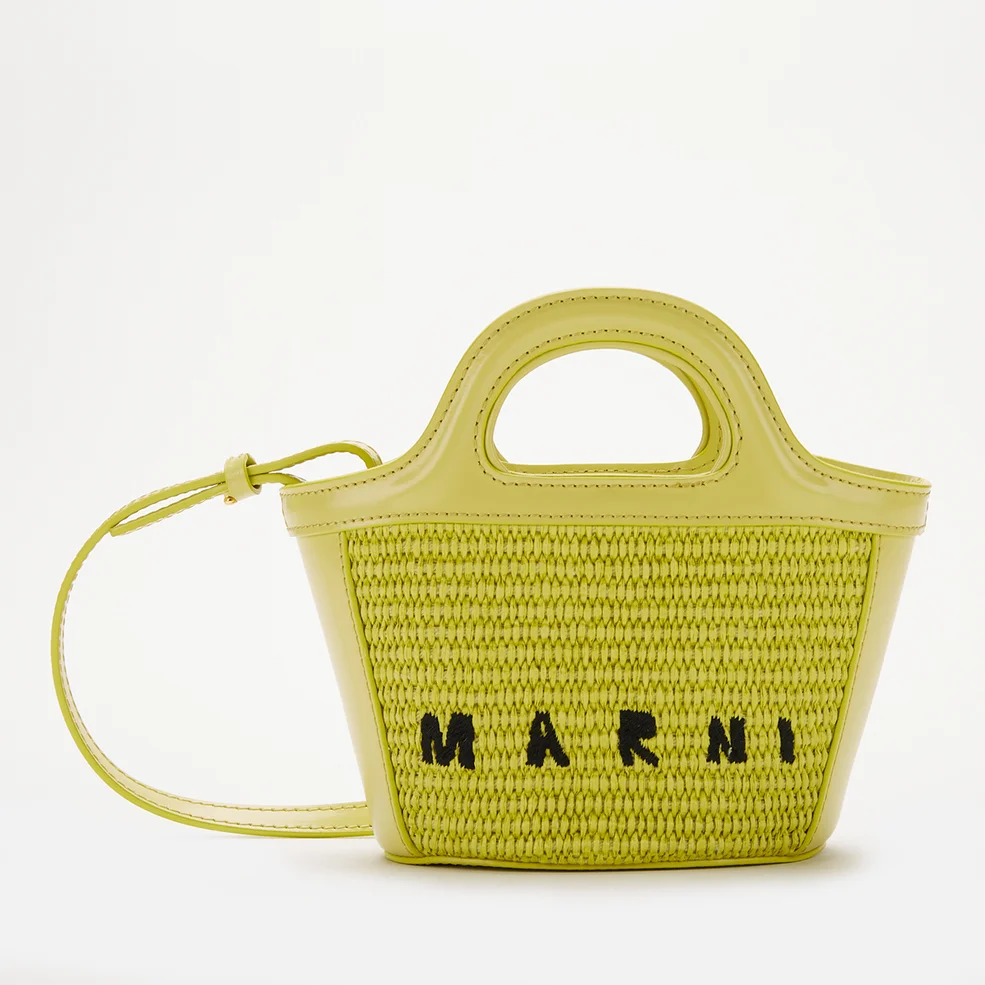 Marni Women's Mini Tropicalia Woven Bag - Lime Image 1