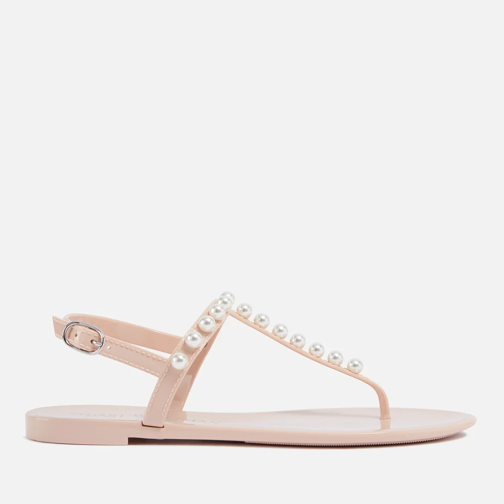 Stuart Weitzman Goldie Faux Pearl-Embellished Rubber Sandals Image 1