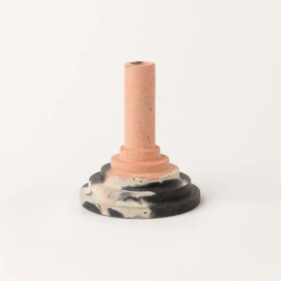 Smith & Goat Disco Stick Concrete Candle Holder - Blush, Charcoal & White