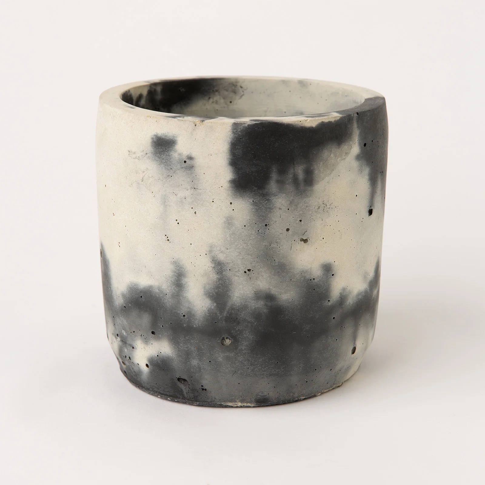 Smith & Goat Concrete Cylinder Pot - Charcoal & White - Large Image 1