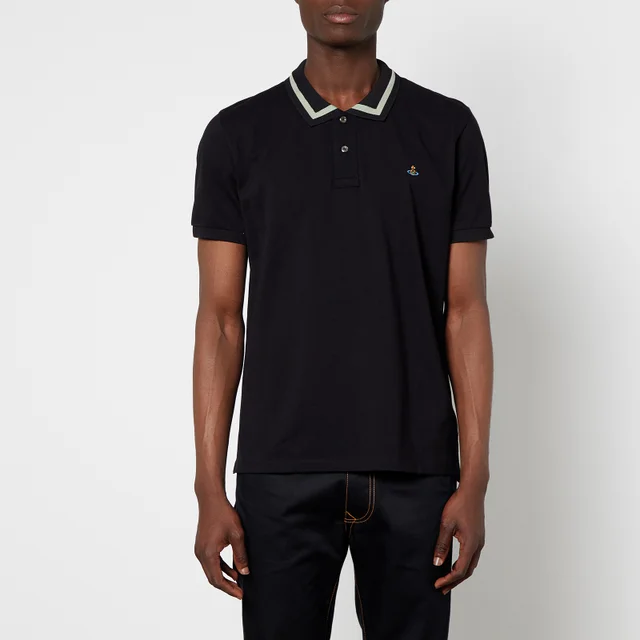 Vivienne Westwood Men's Stripe Collar Classic Polo Shirt - Black