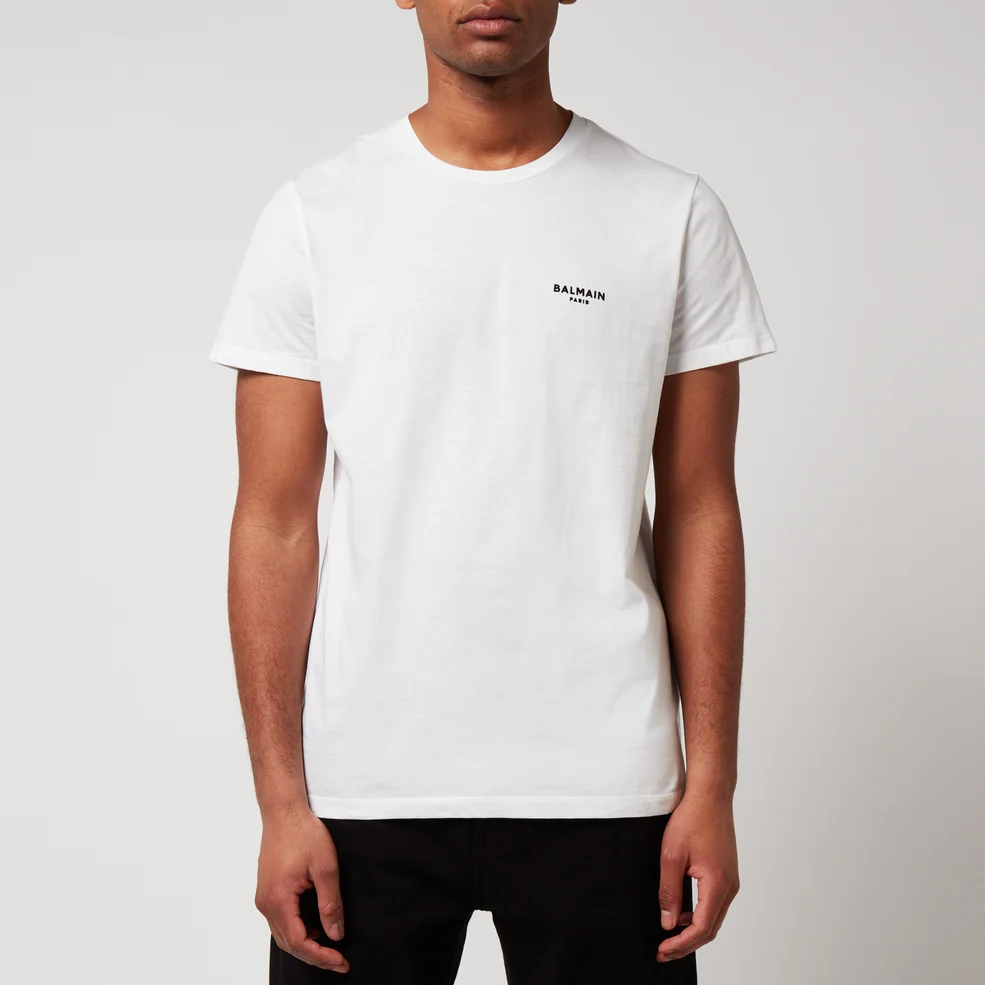 Balmain Men's Flock T-Shirt - White/Black Image 1