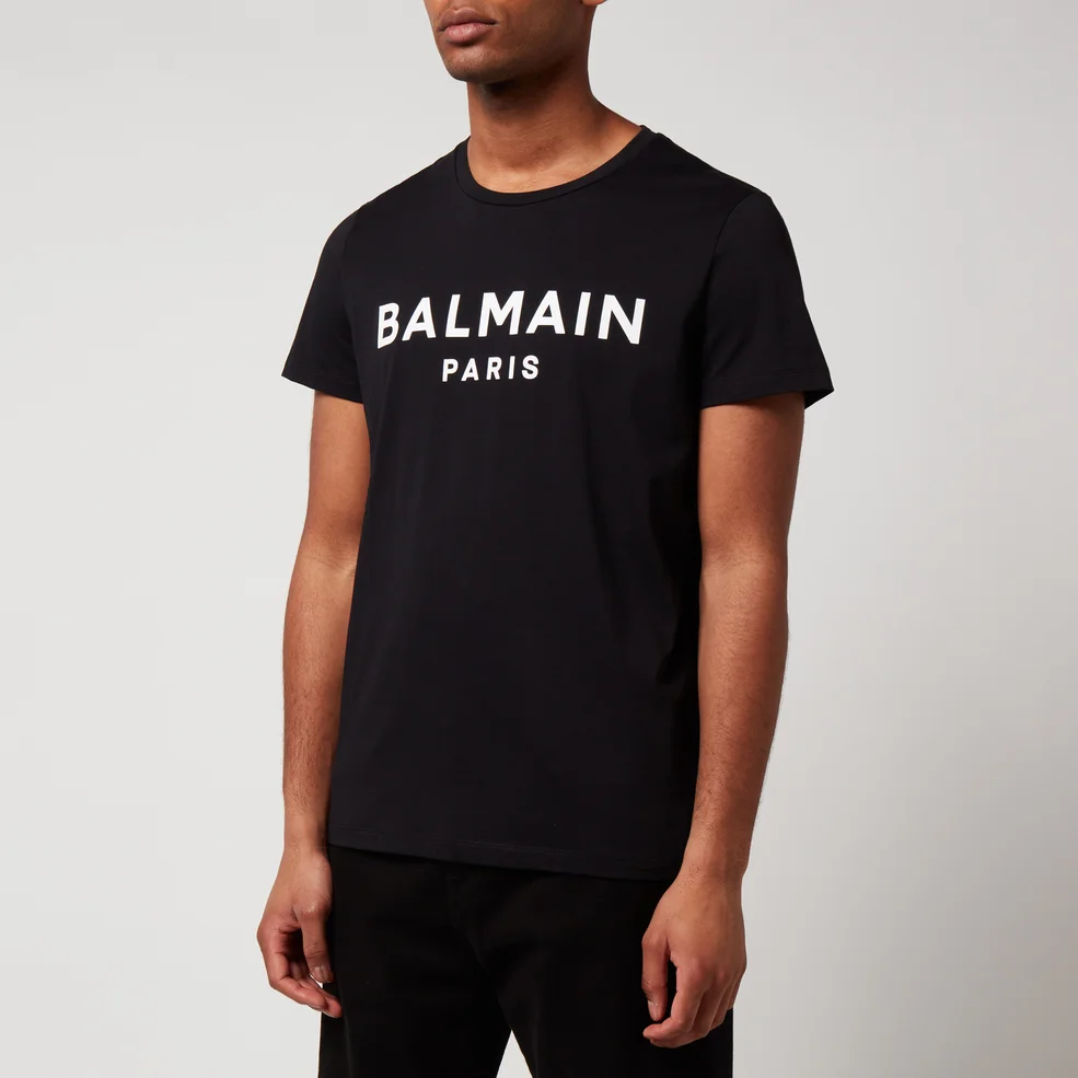 Balmain Men's Printed T-Shirt - Black/White Image 1