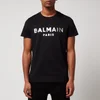 Balmain Men's Foil Logo T-Shirt - Black/Silver - Image 1