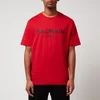 Balmain Men's Printed T-Shirt - Red/Black - Image 1
