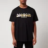 Balmain Men's Foil Tape T-Shirt - Black/White/Gold - Image 1