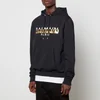 Balmain Men's Foil Tape hoodie - Black/White/Gold - Image 1