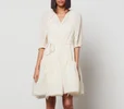 3.1 Phillip Lim Women's Long Sleeve Plisse Voile Wrap Dress - Ecru - Image 1