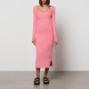 3.1 Phillip Lim Women's Long Sleeve Double Face Rib Cross Body Dress - Bubblegum Pink - Image 1