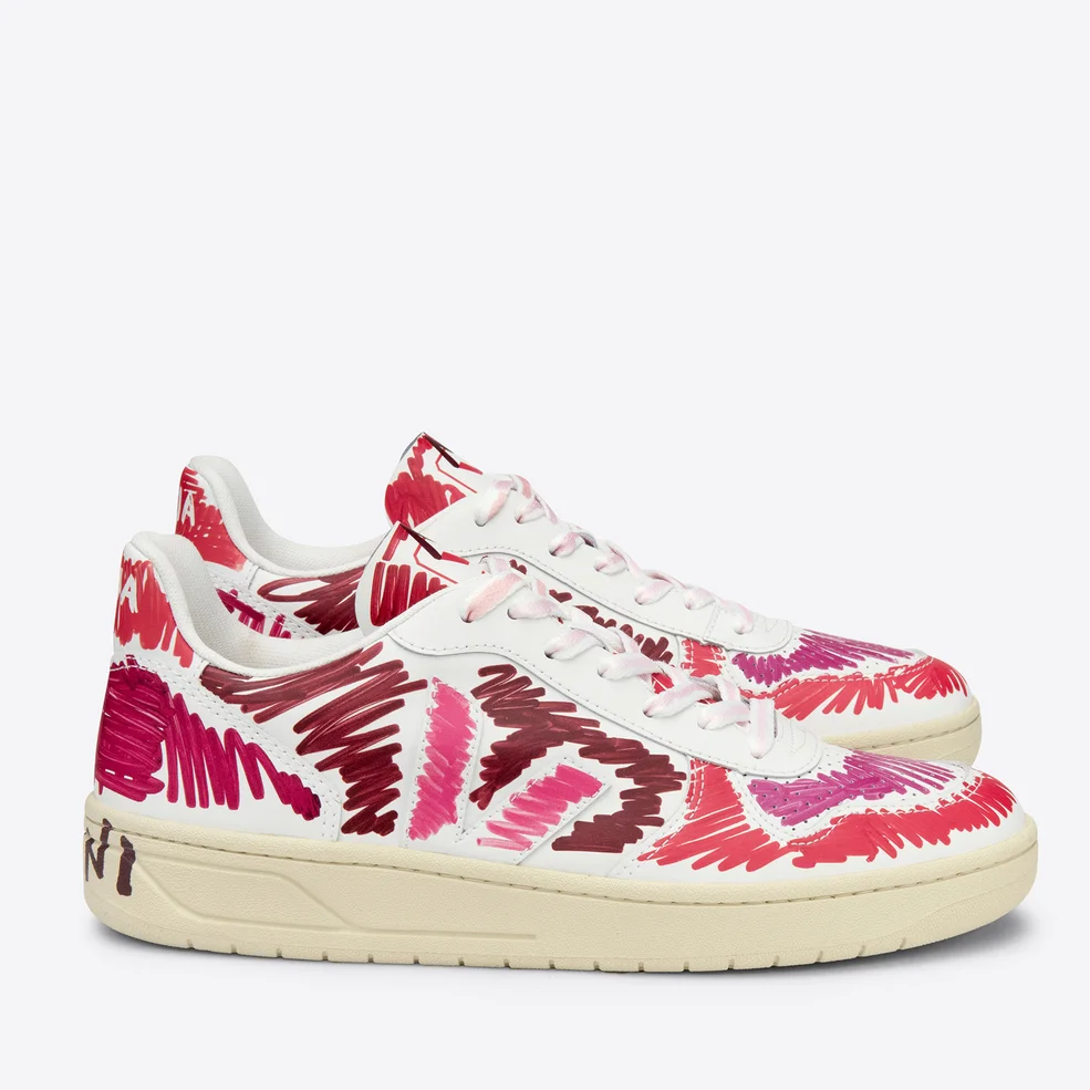 Veja X Marni Women's Leather Low Top Trainers - Ruby Image 1
