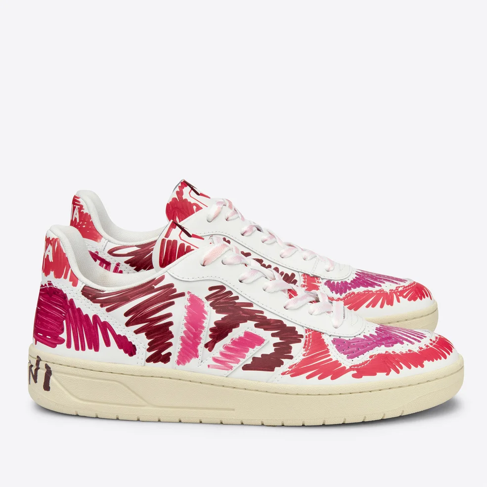 Veja X Marni Men's Leather Low Top Trainers - Ruby Image 1