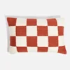 ïn home Wool Checkerboard Cushion - 40x60cm - Terracotta - Image 1