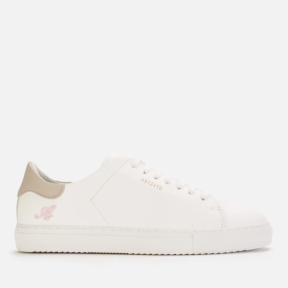 Axel Arigato Women's Clean 90 A Script Leather Cupsole Trainers - White/Pink Image 1