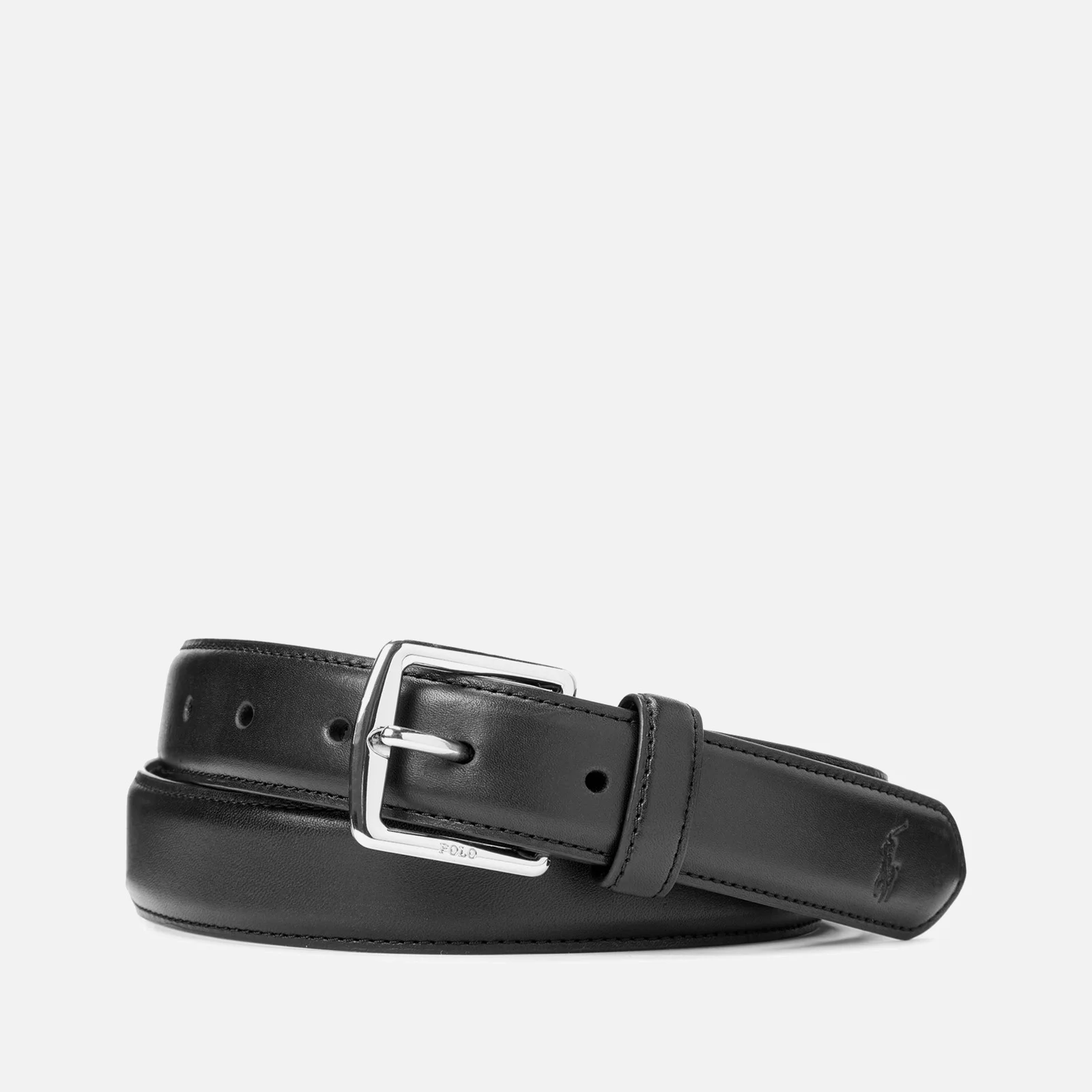 Polo Ralph Lauren Men's Smooth Leather Embossed Foil Logo Belt - Black Image 1